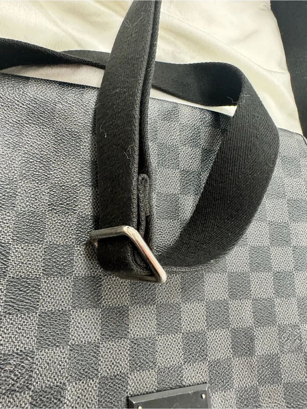 Louis Vuitton Black and Gray Damier Canvas Messenger Bag